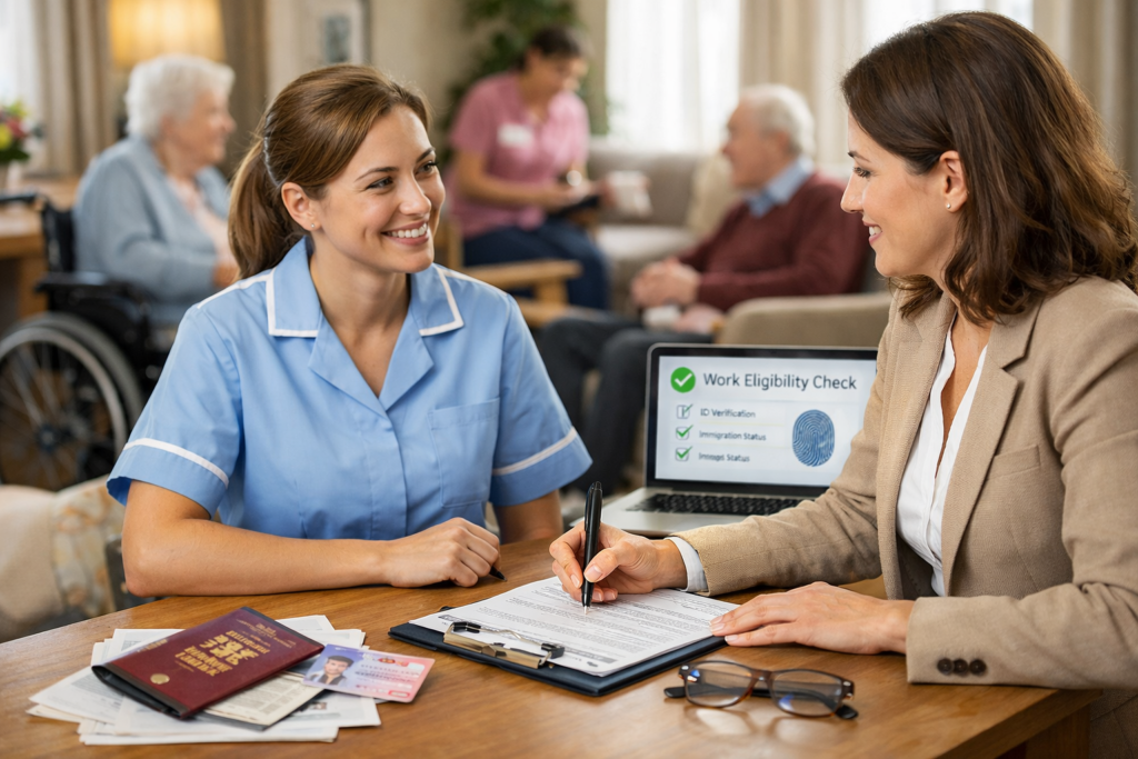 right to work checks care homes