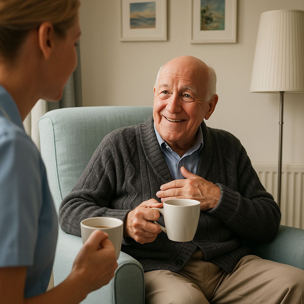 Elderly man, homecare service user